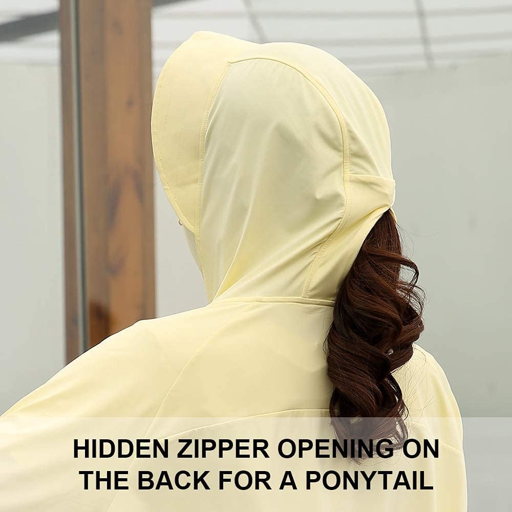Womens UPF 50+ Cooling UV Protection Clothing Hooded Sun Protective Jacket Long Sleeve for Summer