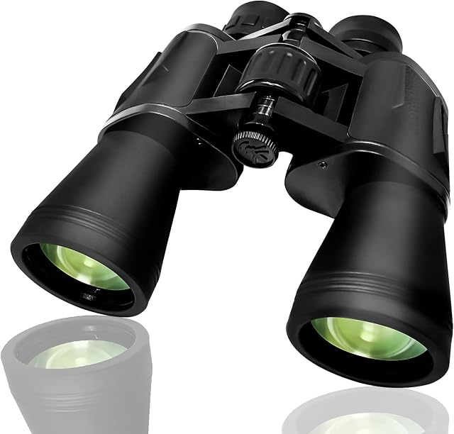 GOANDO 20x50 Binoculars for Adults and Kids High Power Compact Binoculars Large Waterproof Binoculars with Low Night Vision for Hunting Bird Watching Travel Sightseeing Outdoor Sports, Black