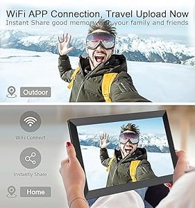 Frameo 10.1 Inch Digital Photo Frame with 1280 x 800 HD IPS Touch Screen, 32GB Large Storage Digital Picture Frame, Auto-Rotate, WiFi Enabled with Load from Phone Capability, Instantly Sharing