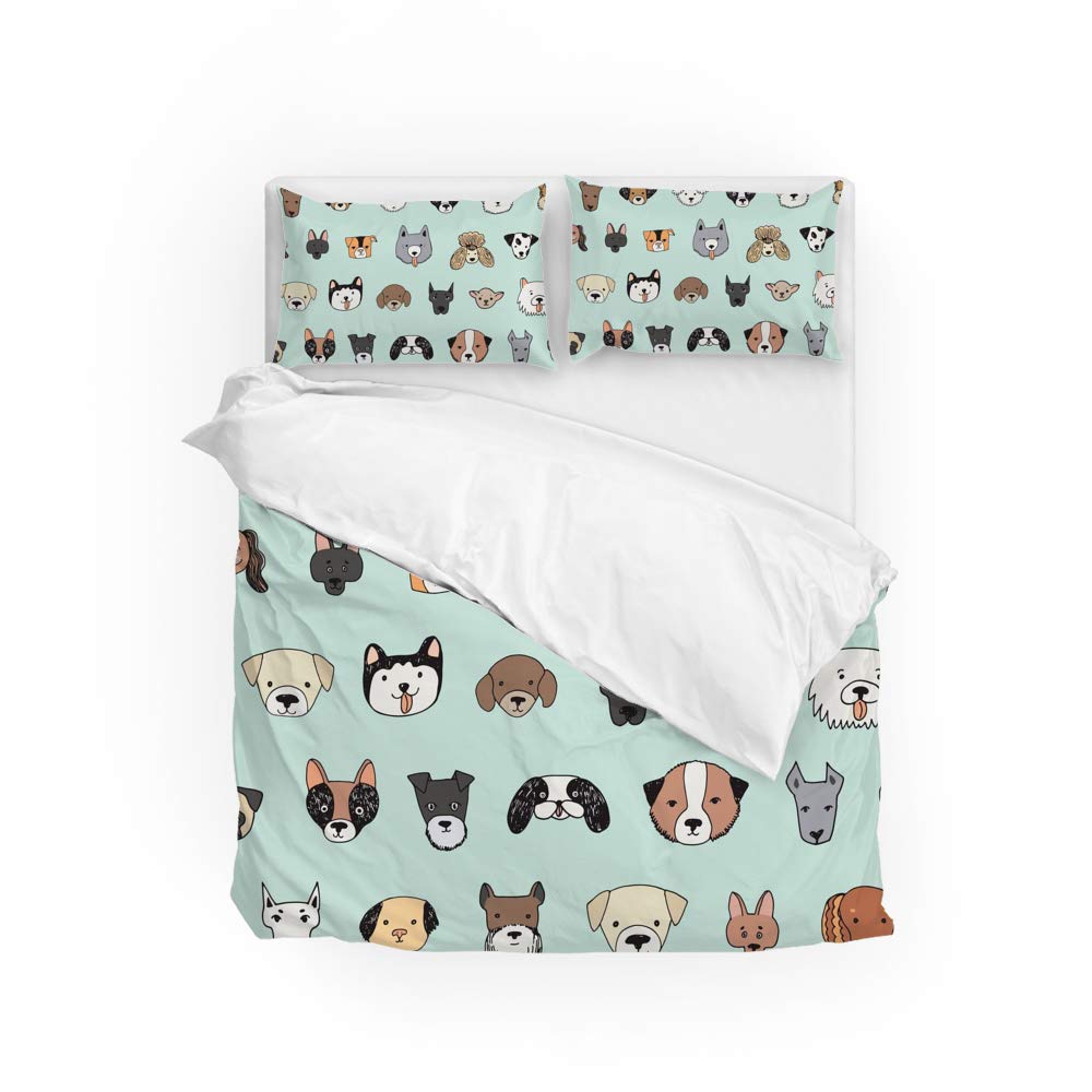 Housse de couette visage de chien drôle pour chambre d'hôtel