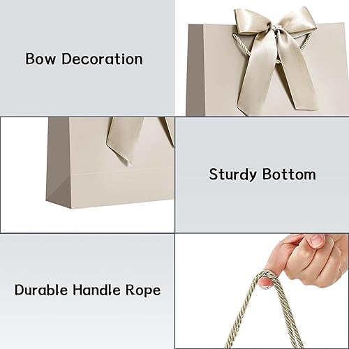 Miniatura 10 de JMANNI Bolsas de regalo, 1 bolsa de regalo grande con cinta y 1 tarjeta de felicitación, 2 papel de seda, bolsa de regalo de papel portátil con