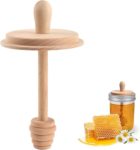Sun3drucker Tarro de madera para miel (2 cucharas de miel)