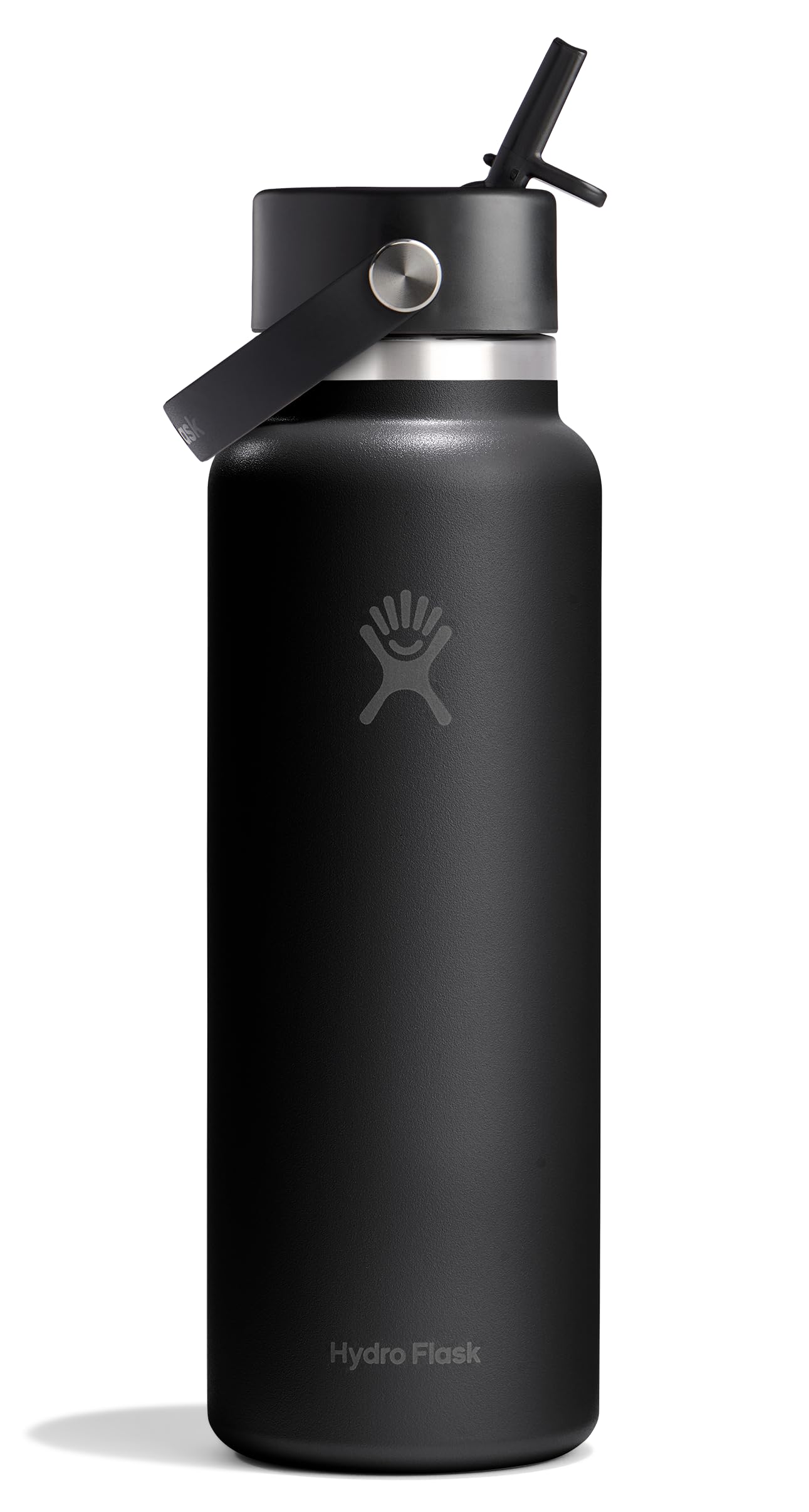 Hydro Flask Water Bottle - Insulated Stainless Steel - Wide lid with Straw, not Spill, Tight in Black 1,134 g — image 1