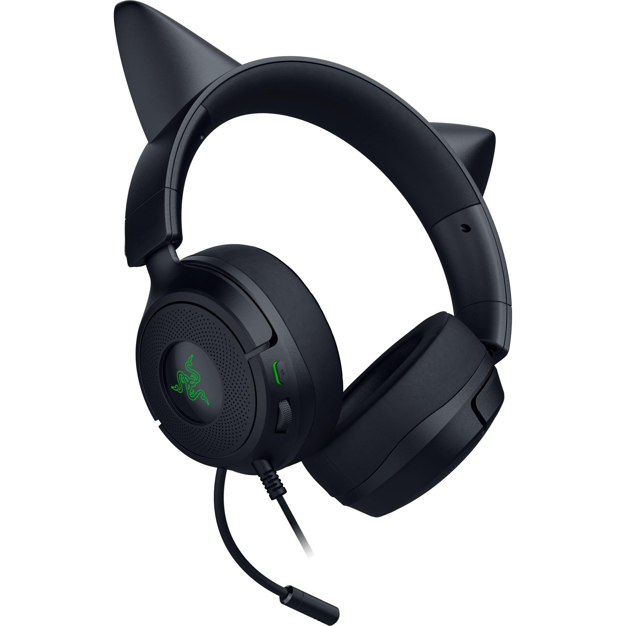 Razer Kraken Kitty V3 X - przewodowy zestaw słuchawkowy Kitty do gier - kultowe uszy Kitty - lekki, waży tylko 270g - mikrofon HyperClear Cardioid - przetworniki TriForce 40mm | Czarny