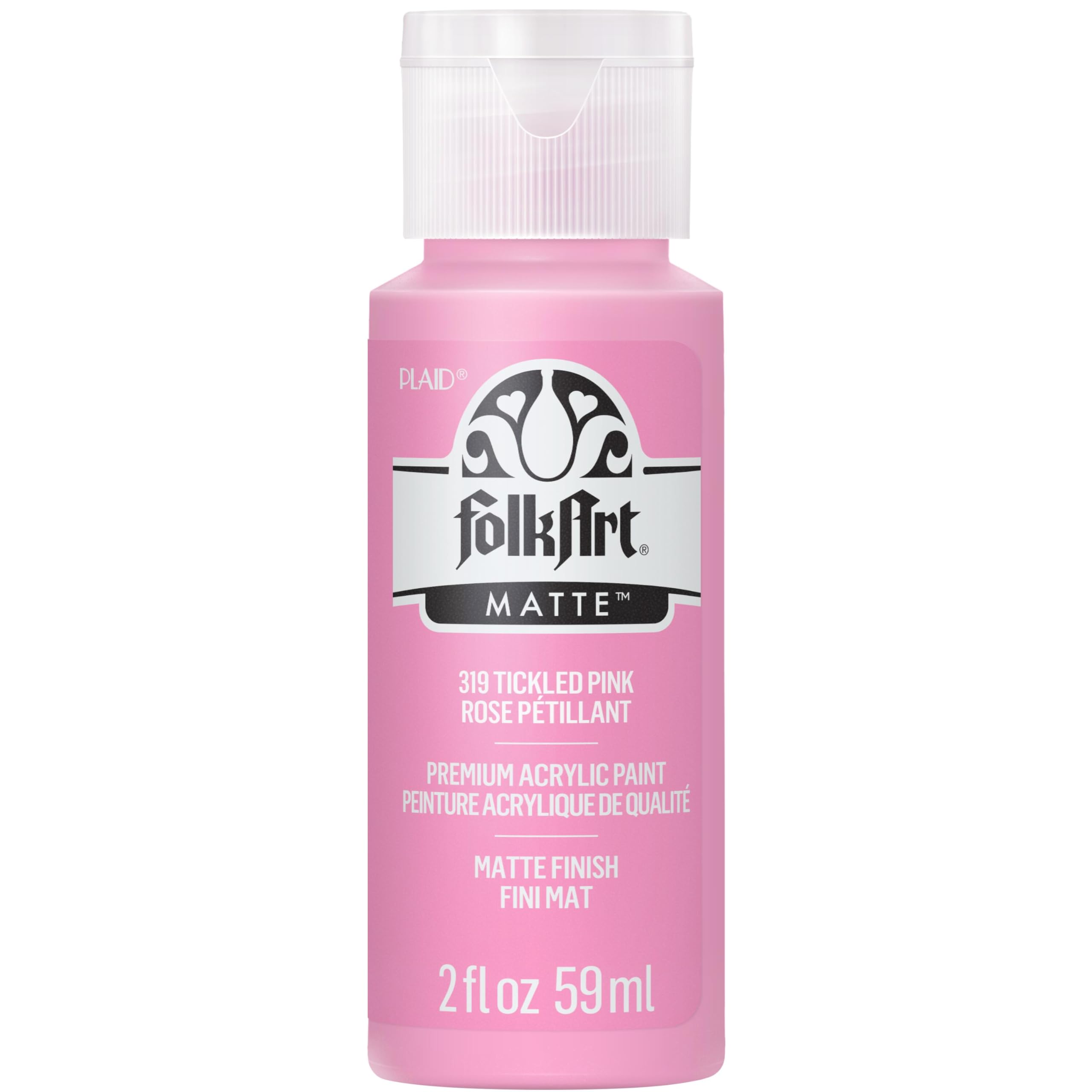 FolkArt Acrylic Paint in Assorted Colors (2 oz), 319, Tickled Pink