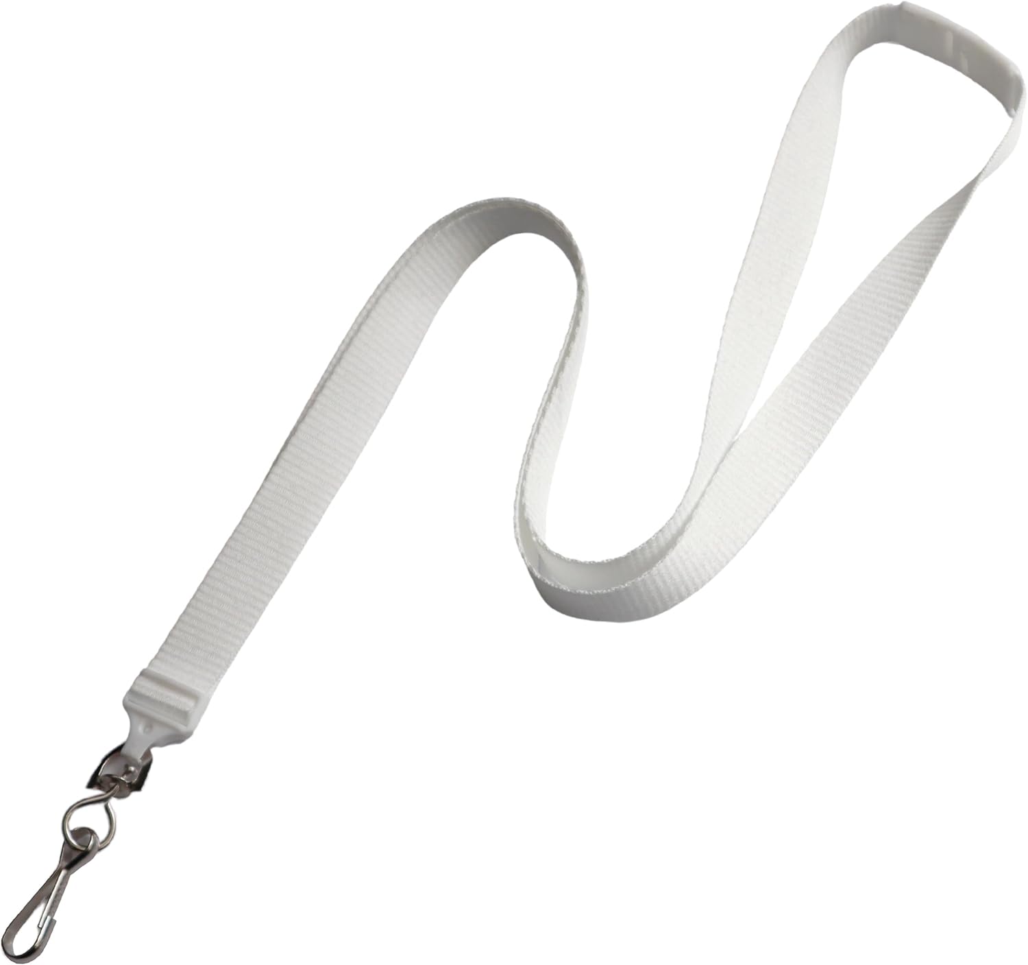Specialist ID Bulk 100 Pack - Wide Lanyard with Breakaway Clasp and Swivel Metal Hook - Premium 5/8 Inch Neck Strap Name Badge and Key Card Holder for School, Cruise, Travel and More (White)