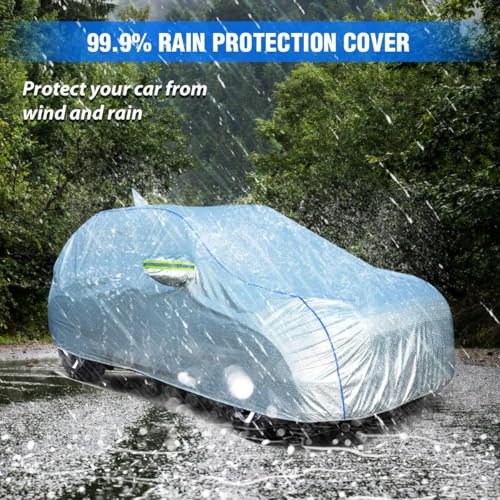 Image of for Nissan Magnite 100% Waterproof Car Cover for All Weather Protection with Mirror Pockets, Soft Cotton Lining, Triple Stitched with Adjustable Belt Bottom Elastic to Secure Fit