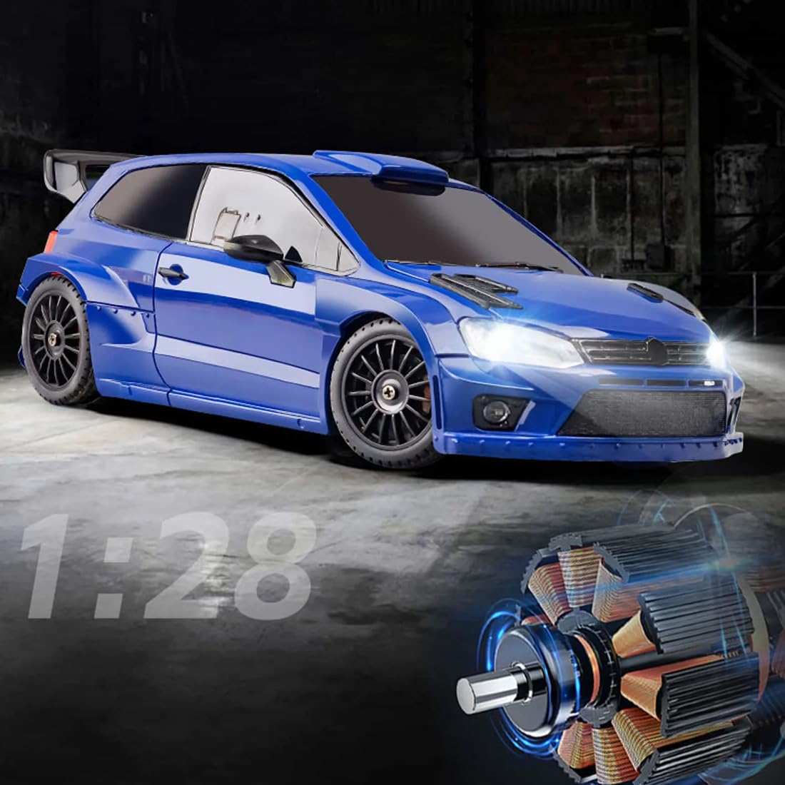 NULA 1/28 Mini RC Drift Auto per adulti, 4WD Drift Auto da corsa, proporzionale con luci a LED, 10 km/h, veicolo ad alta velocità, hobby, desktop, giocattolo per hobbisti