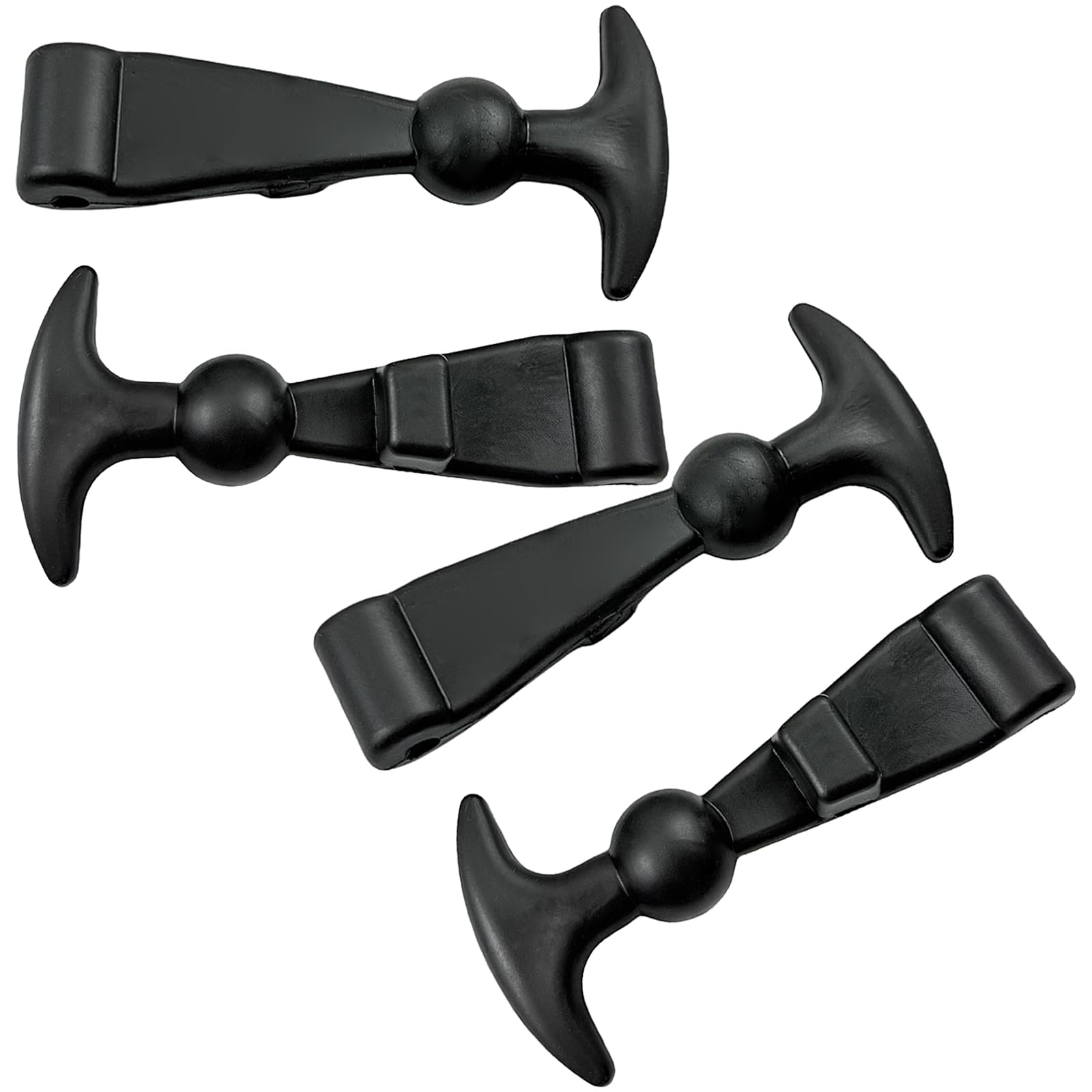 Kalttoy 4Pcs Portable Sturdy Rubber Hoods Fasteners with T Grip Designs Secure Automotive Engine Covers Retention Daily Use Rubber Hoods Retainers T Handle Grip
