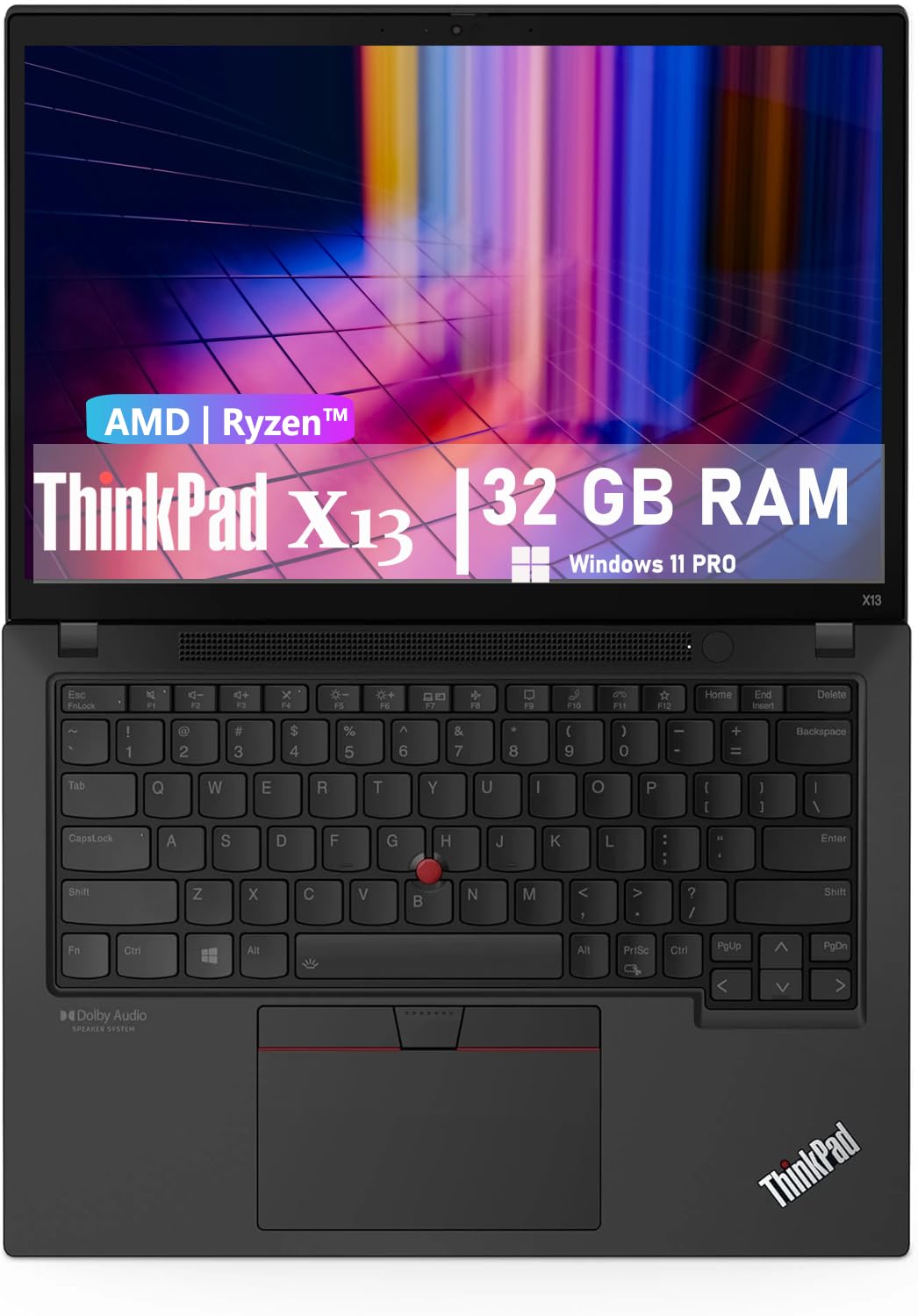 Lenovo ThinkPad X13 G1 Laptop, 13.3" FHD Notebook, AMD Ryzen™ 5 PRO 4650U, 32GB RAM, 512GB SSD, Windows 11 Pro (Renewed)