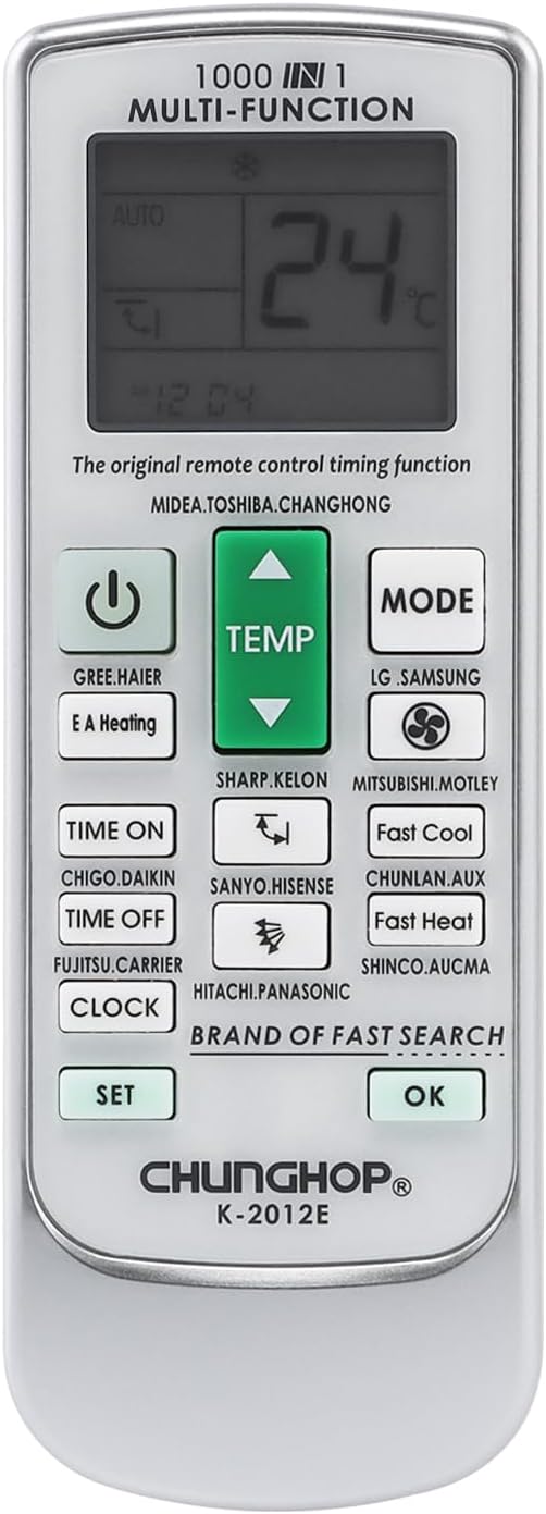 CHUNGHOP Universal A/C Controller Air Conditioner air Conditioning Remote Control CHUNGHOP K-2012E Remote Controller 1000 in 1 for Toshiba Sanyo LG York Midea Samsung Daewoo Sharp Gree Daikin Rowa