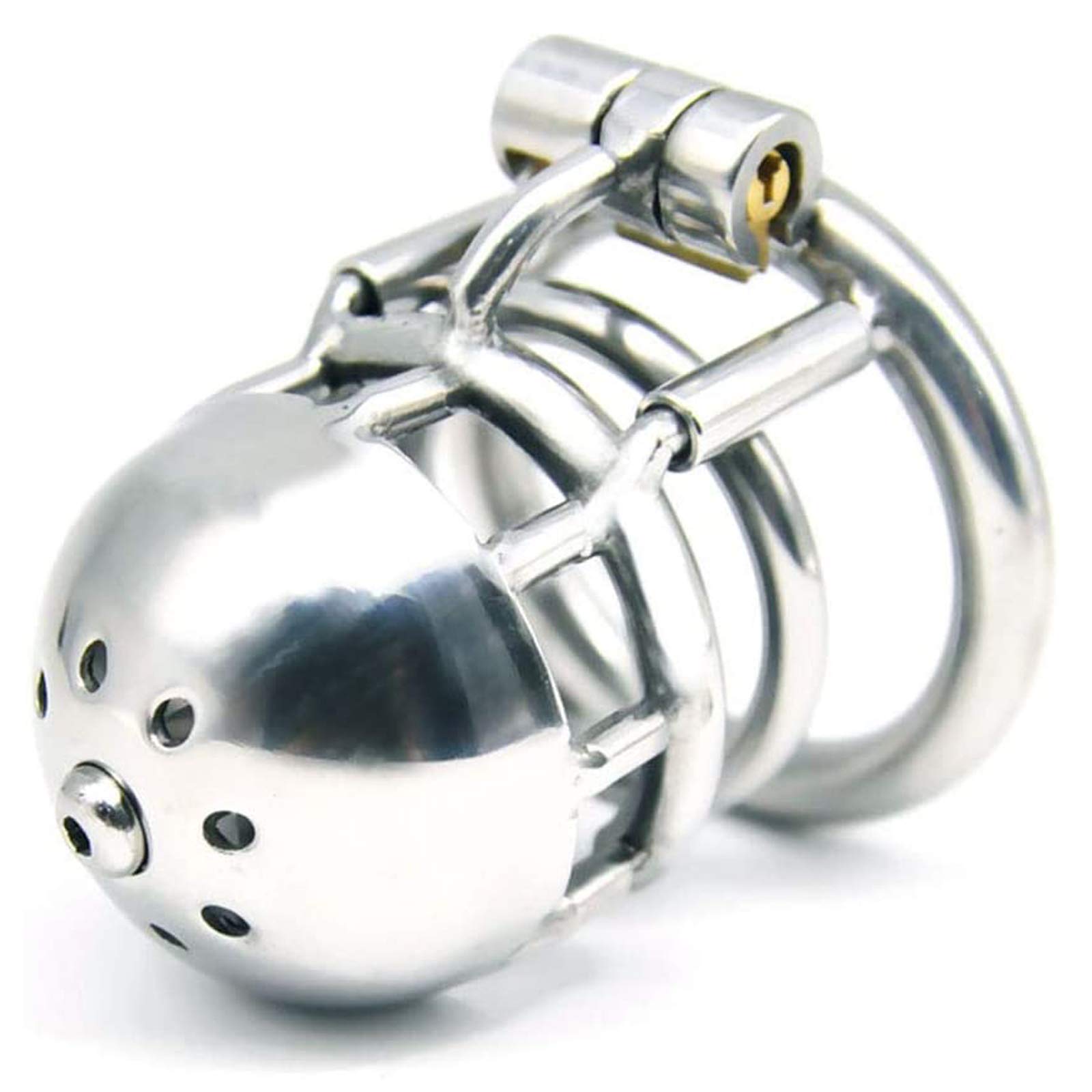 Dispositif de chasteté pour Homme, Cage pénienne, Ceinture de chasteté, Dispositif de Contention en Acier Inoxydable,40mm/ 1.5in Diameter 8