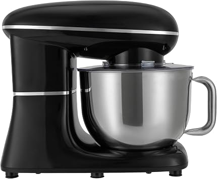 Stand Mixer,6-Speed Tilt-Head Food Mixer, Kitchen Electric Mixer with Dough Hook, Wire Whip & Beater (6.5QT, Black)