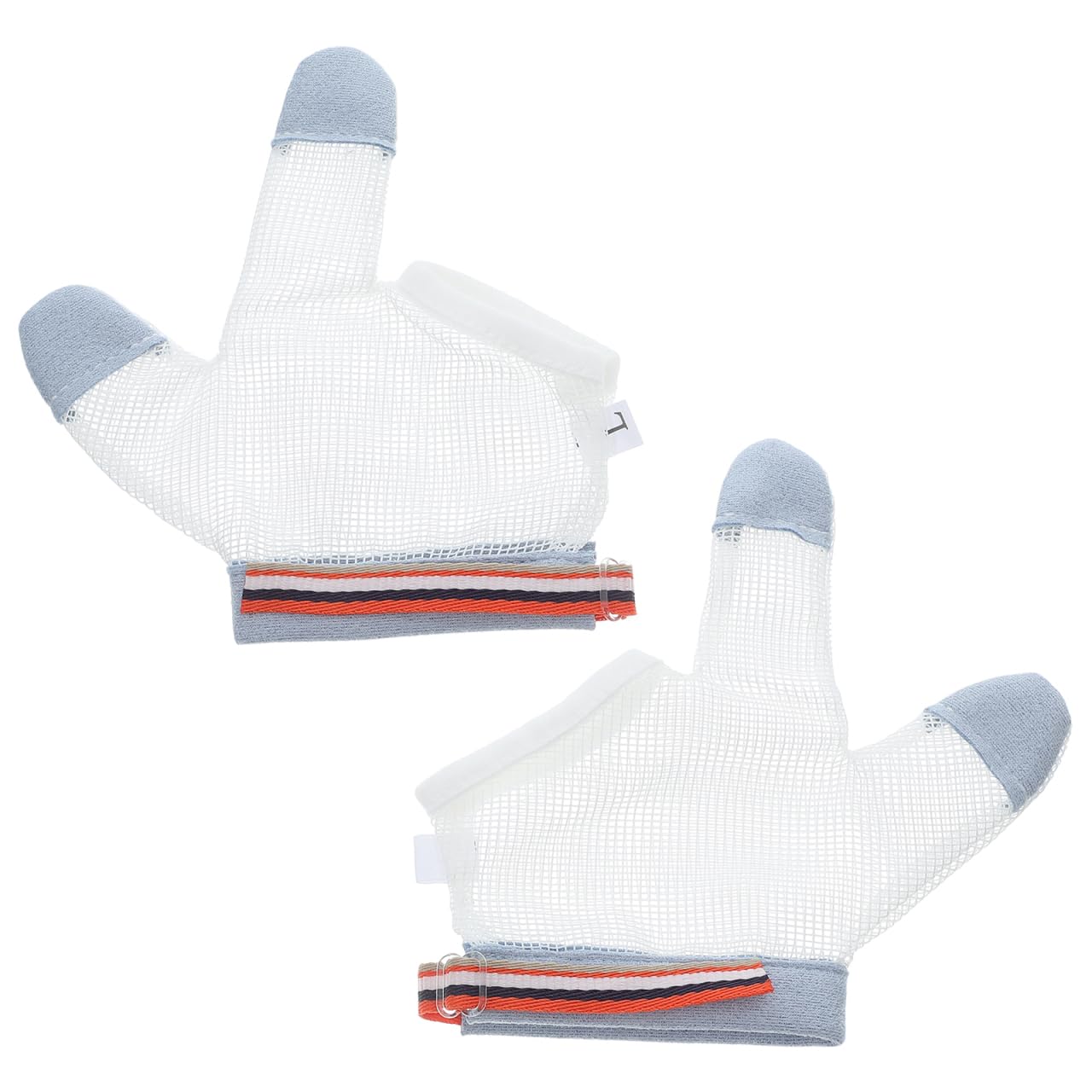 TOYANDONA 1pair Teething Gloves Half-Finger Nylon Gloves for Boy Girl Breathable Skin-Friendly for Finger Sucking Prevention