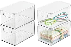 mDesign Clear Storage Bins for Kitchen Organization and Pantry Storage