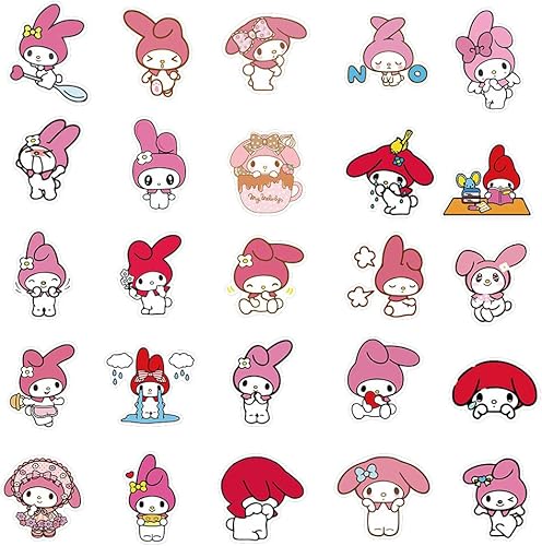 Miniatura 3 de 50 calcomanías Kawaii para niños, calcomanías My Melody para botellas de agua, calcomanías impermeables para fundas de teléfono, portátiles, vasos