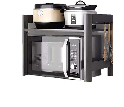 YSUEFIJO Microwave Stand with Storage, Bakers Rack for Kitchen, Microwave Oven Rack with Steel Frame, Heavy Duty Kitchen Shelves, Kitchen Storage Shelf Rack, for Spices/Utensils Foods