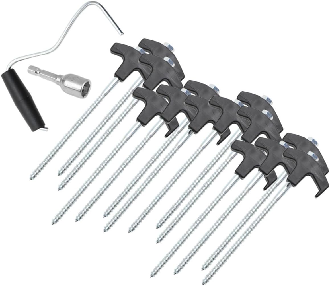Tent Stakes and Steel Ground Anchors 22pcs Set Heavy Duty Camping Tent Spikes for Outdoor Tarp and Wind-Resistant Yard Stakes for Hiking and Camping
