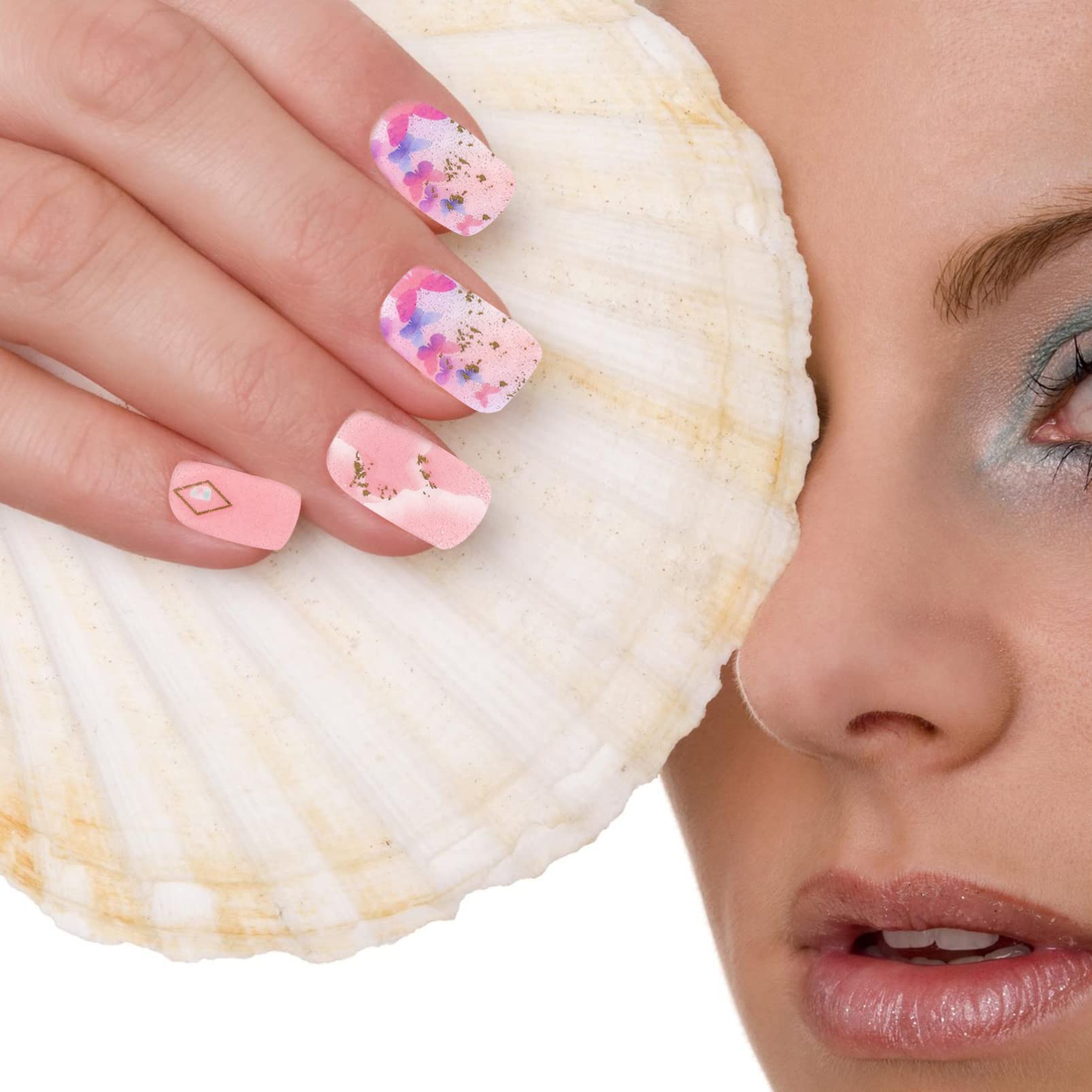 5 Juegos Pegatinas Autoadhesivas de Uñas con Diseño de Decoración de Manicura Compatible con Uñas Naturales y Artificiales