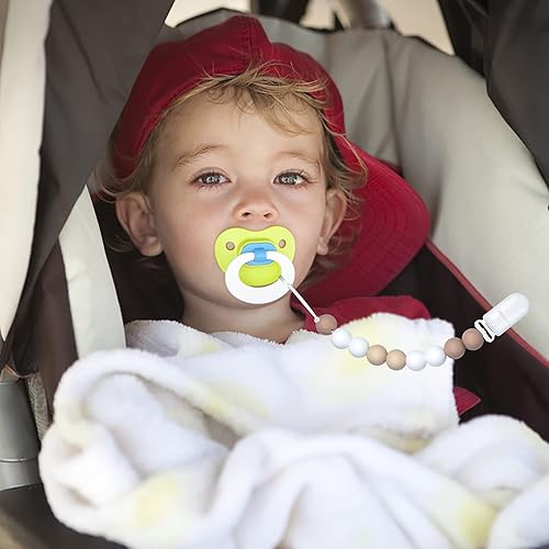 Miniatura 8 de Clips para chupete para bebés, niños y niñas, regalo de cumpleaños, paquete de 2 unidades (durazno rosa)