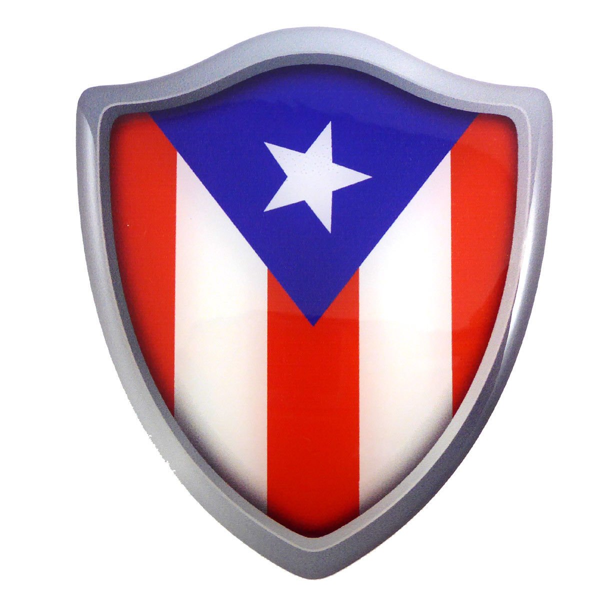 Pegatina de Puerto Rico resinada 3D para decorar cristales, portátiles y cascos de moto