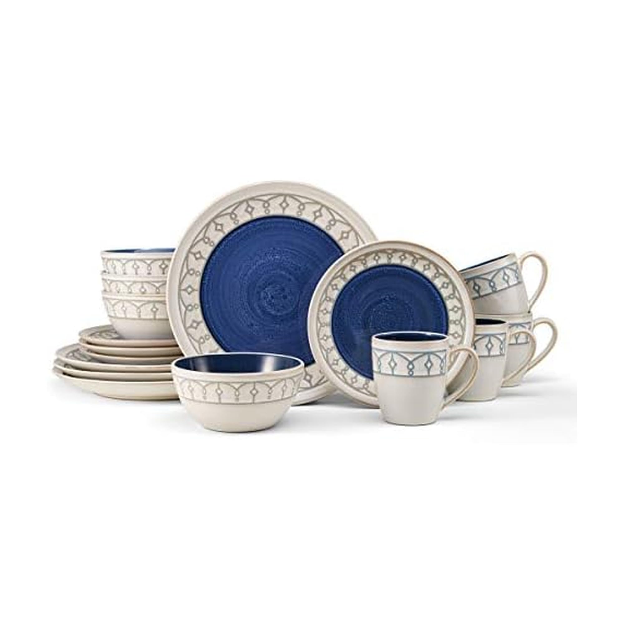 Pfaltzgraff Remi Blue 16 Piece Dinnerware Set, Service for 4