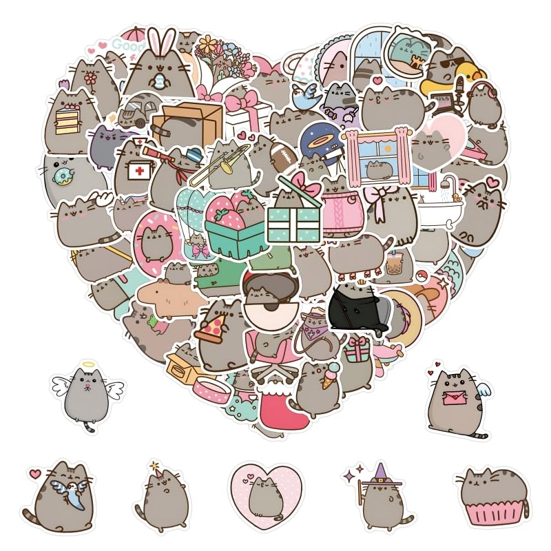 110pcs Cartoon Pushee Stickers for Kids Vinyl Waterproof Pushee Decal for Water Bottle Laptop Toy Sticker for DIY Decorate Bumper Phone Hard Hat Kids Teens Gifts