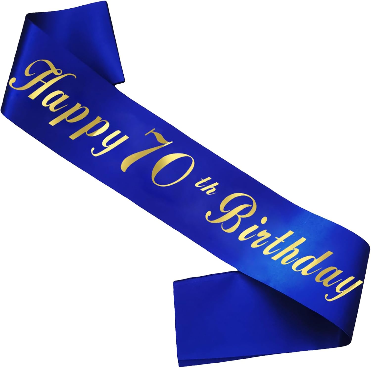 HAPRTY Happy 60th Birthday Sash, Royal Blue with Gold Foil Lettering for 60th Birthday Party Decorations Supplies Gifts Favors image 4