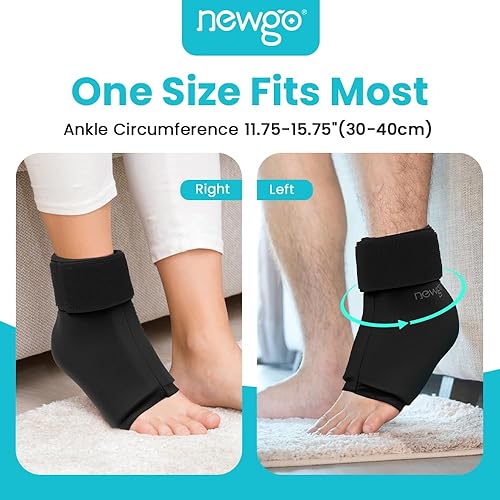 Miniatura 6 de NEWGO Bolsa de hielo de tobillo para lesiones reutilizable para terapia de hielo y calor, bolsa de hielo de compresión fría para esguince de