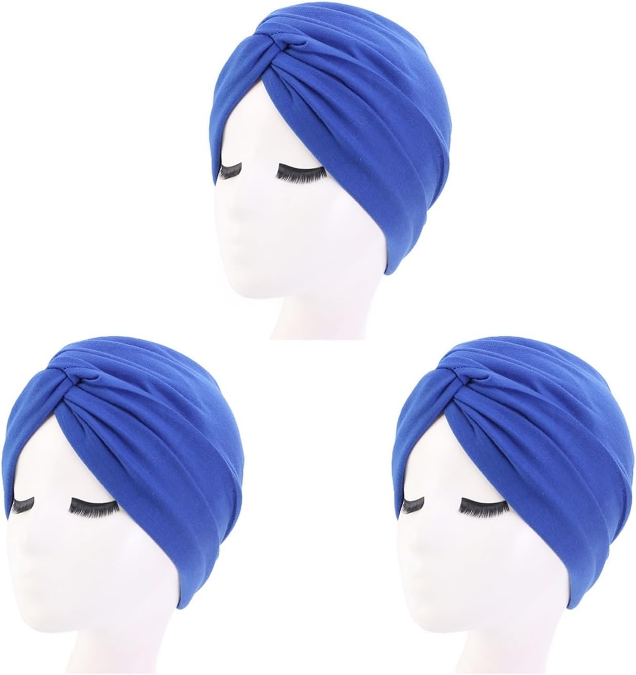 Women's Twisted Knot Turban Hat, Solid Color Stretchy Chemo Headwear, Soft Breathable Beanie Cap for Hair Loss, Head Wrap