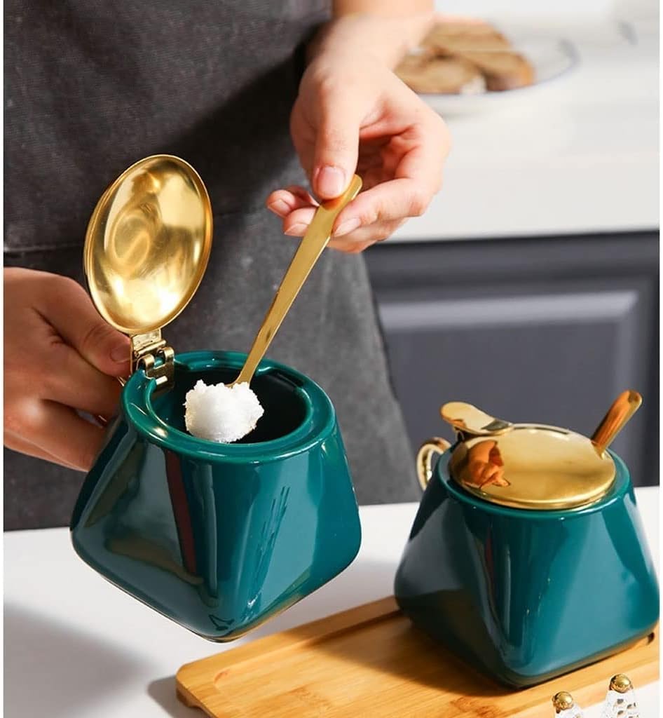 XYNSNDB GaRcan Pudełko na przyprawy Cukiernica Ceramiczny garnek do przypraw Zestaw pojemników na przyprawy kuchenne Garnek na przyprawy Zestaw słoików na przyprawy Słoiki na przyprawy Zestaw przypraw