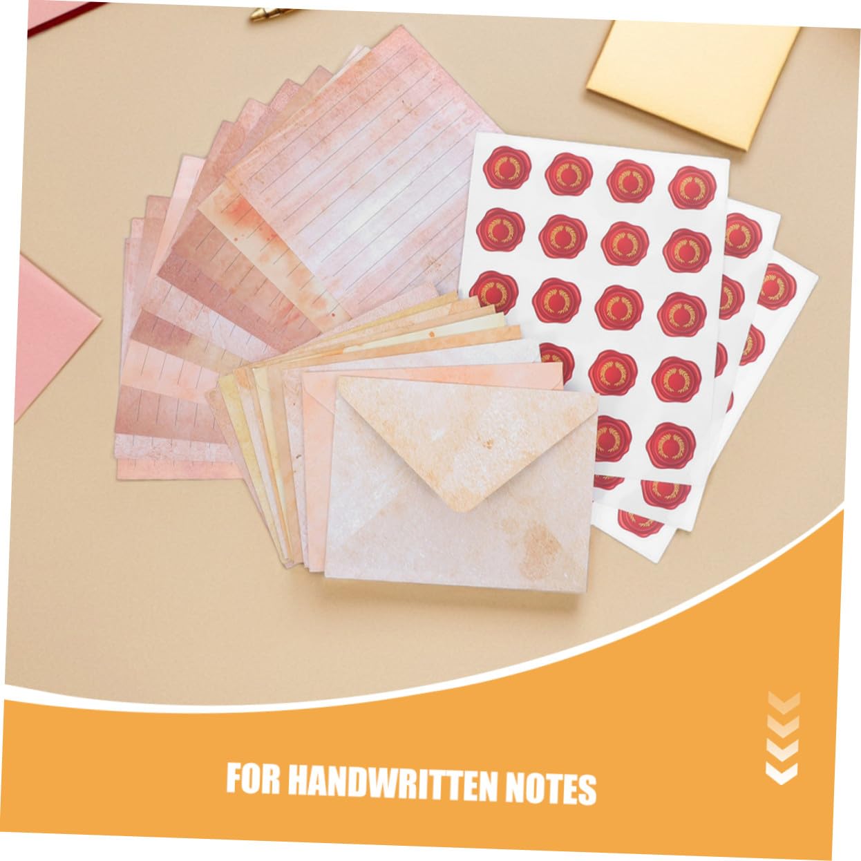 Vintage Briefpapier Satz mit Umschlägen, 100 Satz aus Papier