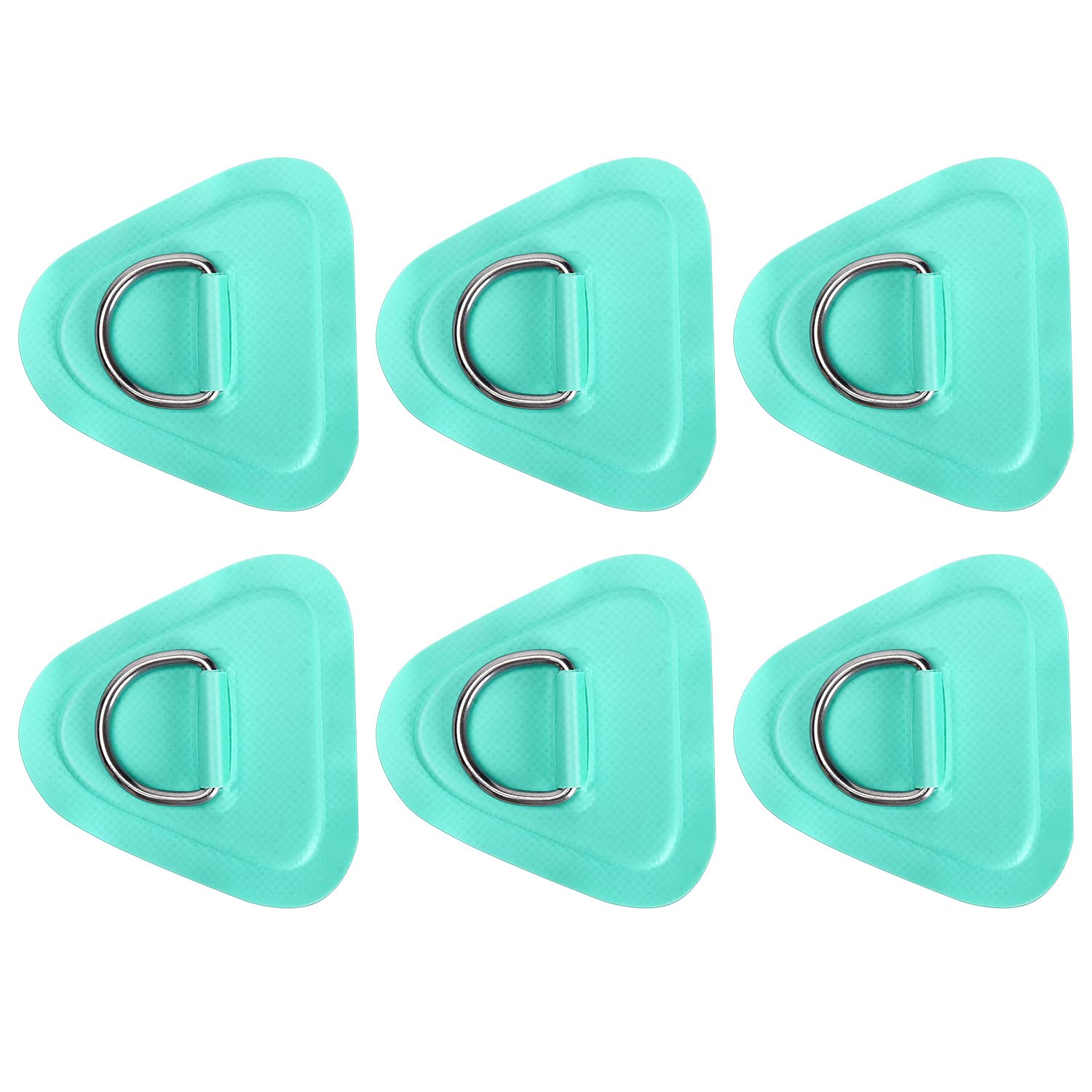 TOBWOLF 6 Pack 3.54" / 9cm Stainless Steel D-Ring Patch for Inflatable Boat Kayak Dinghy SUP, Triangular D-Ring PVC Patch Stand-Up Paddleboard Canoe Rafting Accessories, NO Glue Included