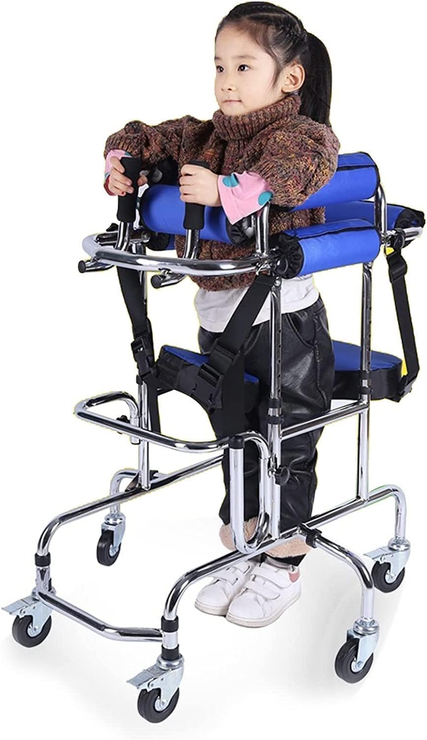 Deambulatori Rollator, per Disabili, Altezza Regolabile in Alluminio per Bambini E Adulti, Ausilio Portatile per Paralisi Cerebrale, Leggero, con Seduta Stabile, Allenamento Riabilitativo