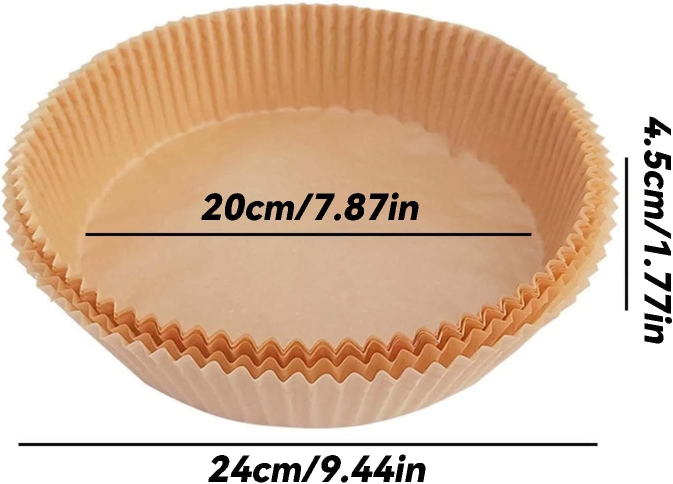 Disposable Paper Liner For Air Fryer-50PCS, Waterproof, Non-Stick And High Temperature Resistant Kitchen Baking Mat Oil Paper, Suitable For Oven, Fryer, Steamer, Microwave Oven (Brown7.87inch-100PCS)