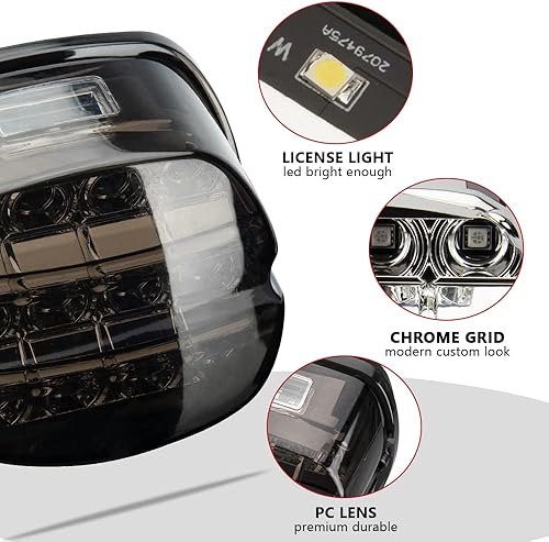 Miniatura 4 de Layback - Lámpara trasera LED de freno trasero, luces traseras ahumadas, montaje compatible con Harley Davidson Sportster 883 1200 Dyna Road King