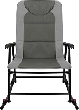 Foldable Rocking Chair   Portable Padded Outdoor Rocker with Armrests   Heavy-Duty Steel Frame, Ideal for Garden, Patio, Camping & Festival Relaxing