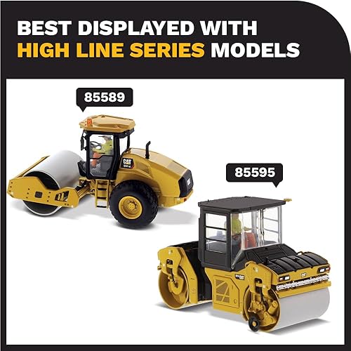 Miniatura 7 de Diecast Masters CAT Caterpillar CB-13 Rodillo vibratorio en tándem con ROPS y operador High Line Series 1/50 Modelo fundido a troquel 85594
