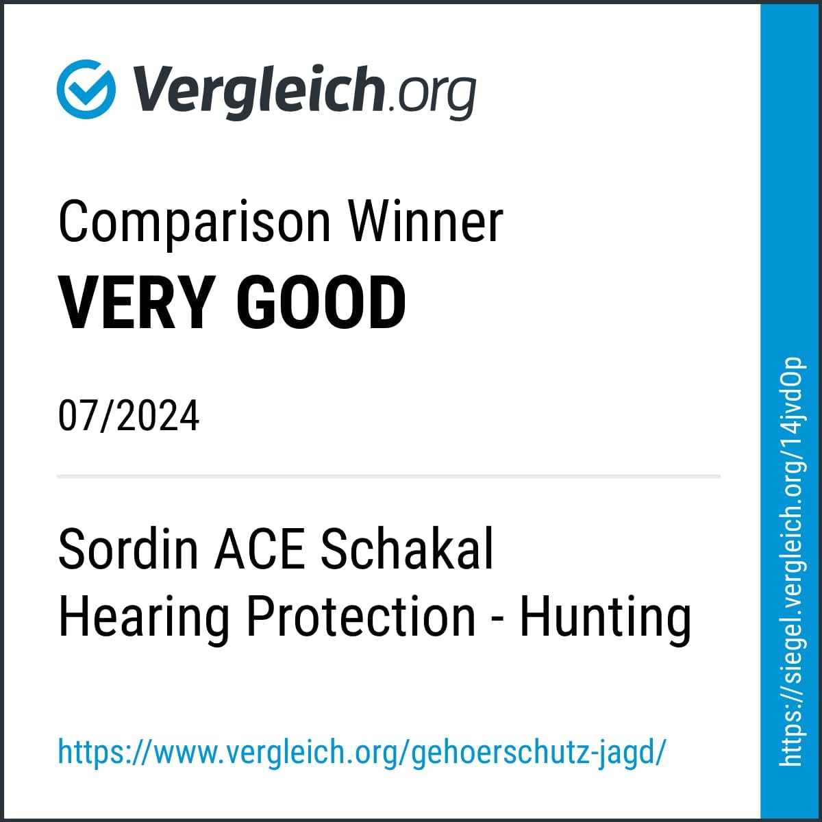 Sordin ACE Schakal Electronic Capsule Hearing Protectors - for Hunting & Shooting Sports