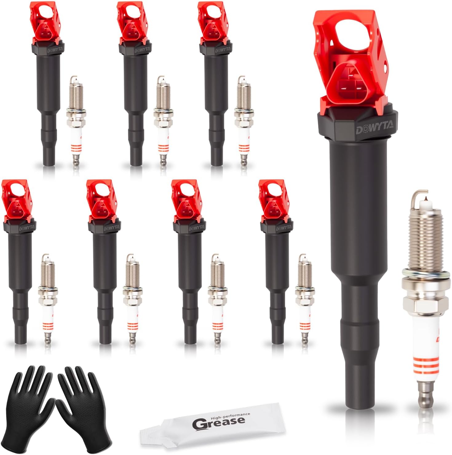 Set of 8 Upgraded Ignition Coil Park and Spark Plugs Compatible with BMW 135i 135is 335i 435i 535i 640i 740i 740Li M235i X1 X3 X5 X6 3.0L 4.4L Replaces UF592