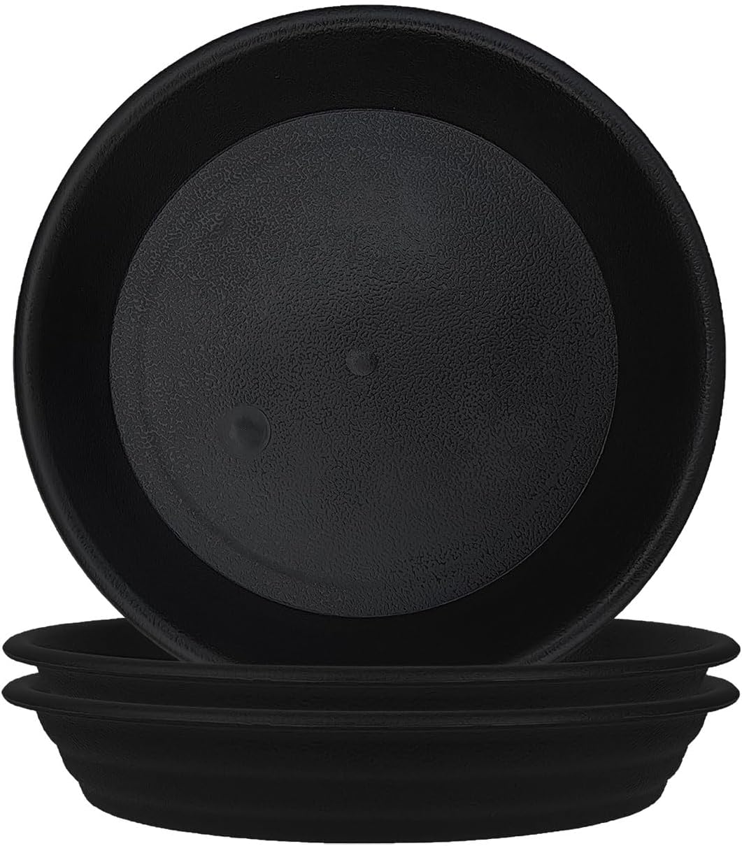 GREGICH Black Plant Saucer 12 inch, 3 Pack Strong Plant