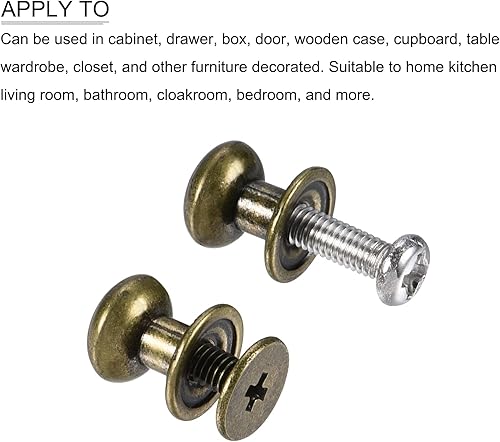 Miniatura 5 de METALLIXITY Mini tiradores de cajón (0.31 pulgadas), 12 unidades, aleación de zinc, mini pomos de cabeza redonda con tornillos, para manija de cajón