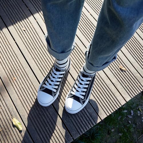 Zgr Womens Low Top Canvas Shoes,Lace Up Canvas Sneakers,Casual Tennis Walking Shoes thumb #4