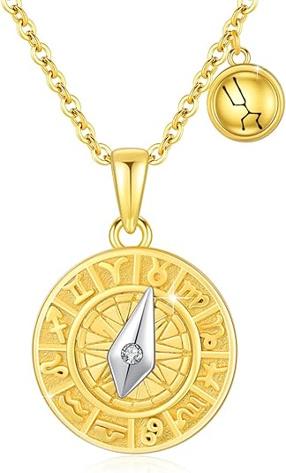 Zodiac Necklace S925 Sterling Silver Constellation Necklace Taurus/Gemini/Cancer Gold Plated Zodiac Necklaces for Women