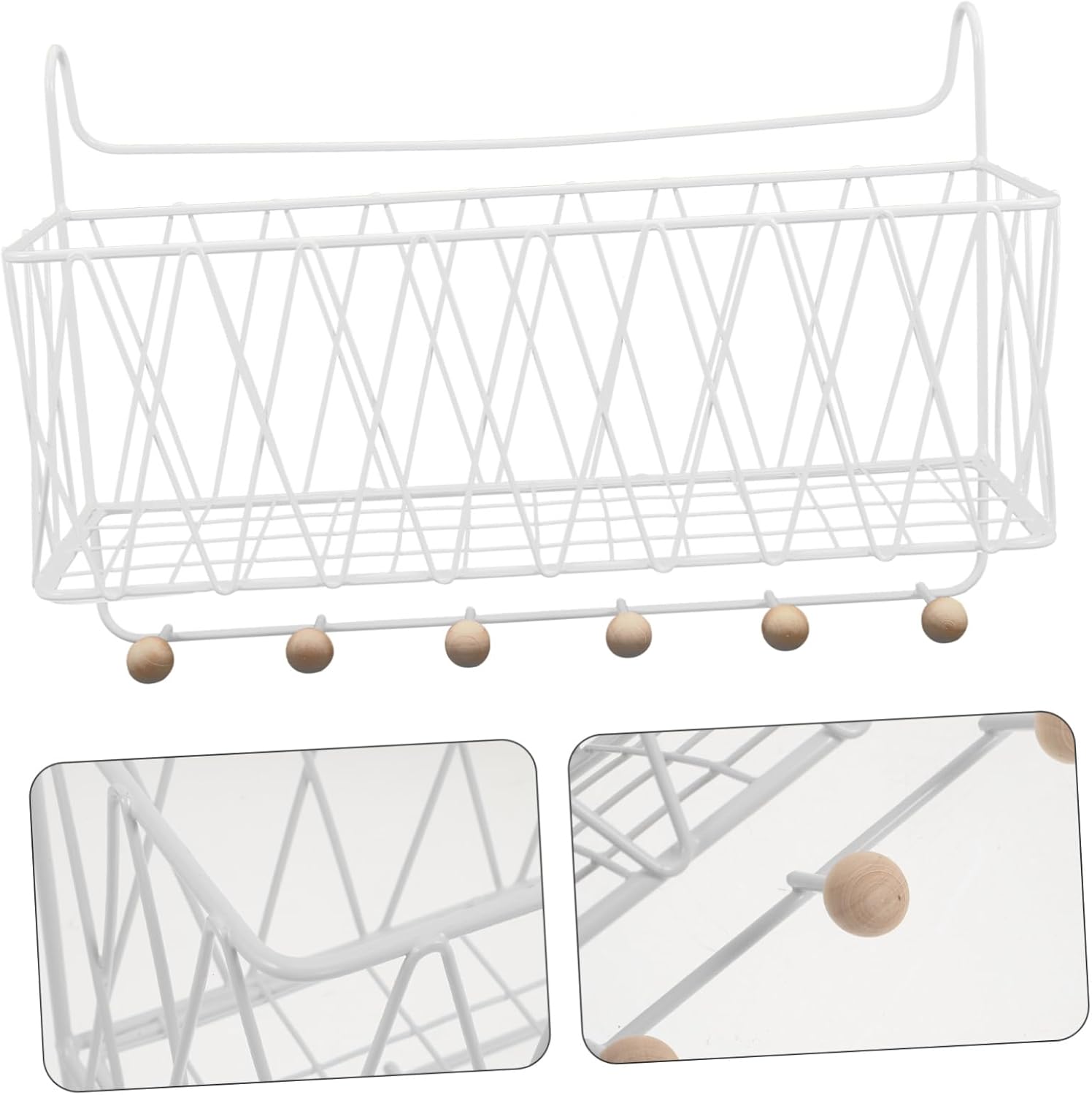 BESPORTBLE Dormitory Bedside Organizer Multi Functional Hanging Basket for Loft Beds Sturdy Iron Bedside Shelf for Books Phone Glasses Easy Installation Space Saving Storage