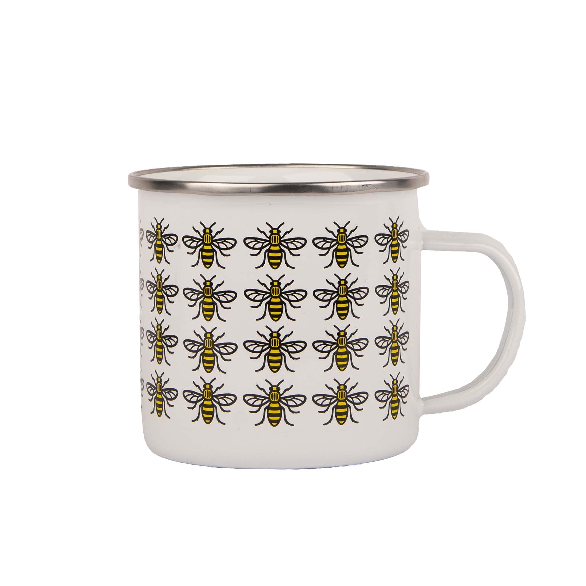 Eurostick Big City Skyline Bee Enamel Mug Picnic Camping (Manchester Bee)