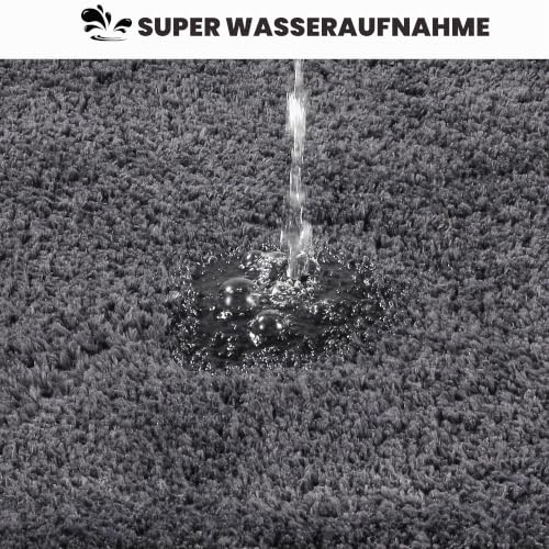 Baahrnom Mikrofaser Badezimmerteppich 40x60cm,Badematte Rutschfest Waschbar – Ansicht 2