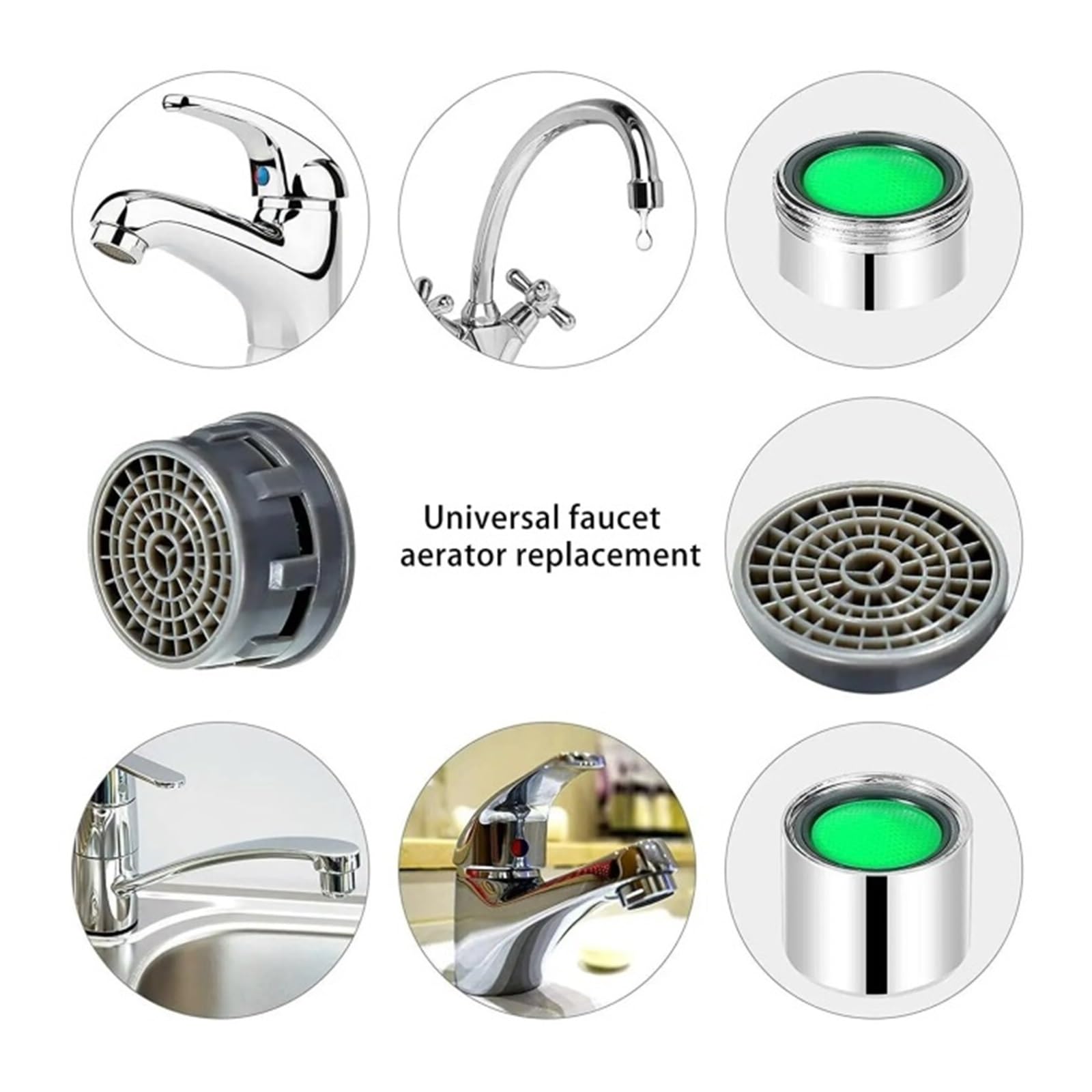 Ricambio aeratore Cucina Bagno Parti del limitatore di flusso dell'ugello ricambio filtro rubinetto dell'aeratore da 20 pezzi(Ordinary Aerators)