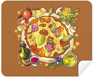 Vegetable Pizza Italy Foods Tea Cleaning Cloth Screen Cleaner 2pcs Suede Fabric