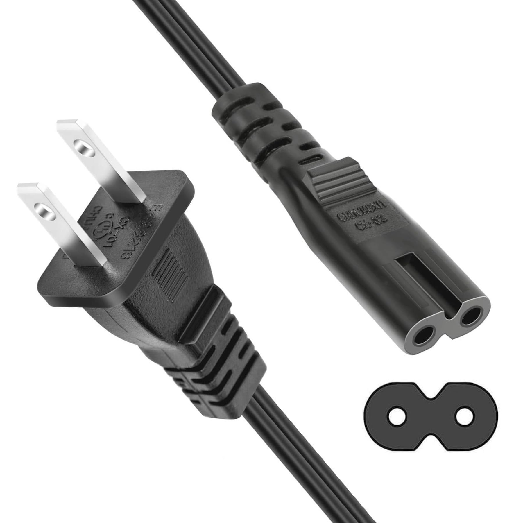 Amazon.com: AC Power Cord/Cable (Two Prong / 2-Prong, 2-Pin) C8